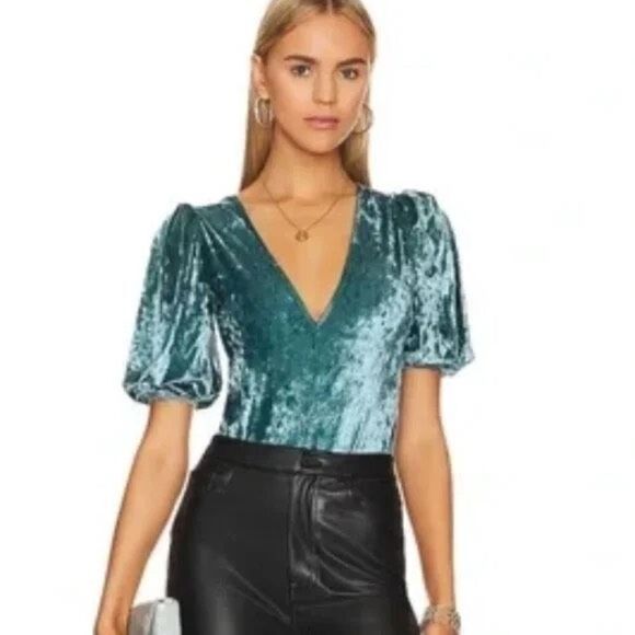 NWT Free People Don’t You Wish Bodysuit in Deep Teal XS - Picture 1 of 6